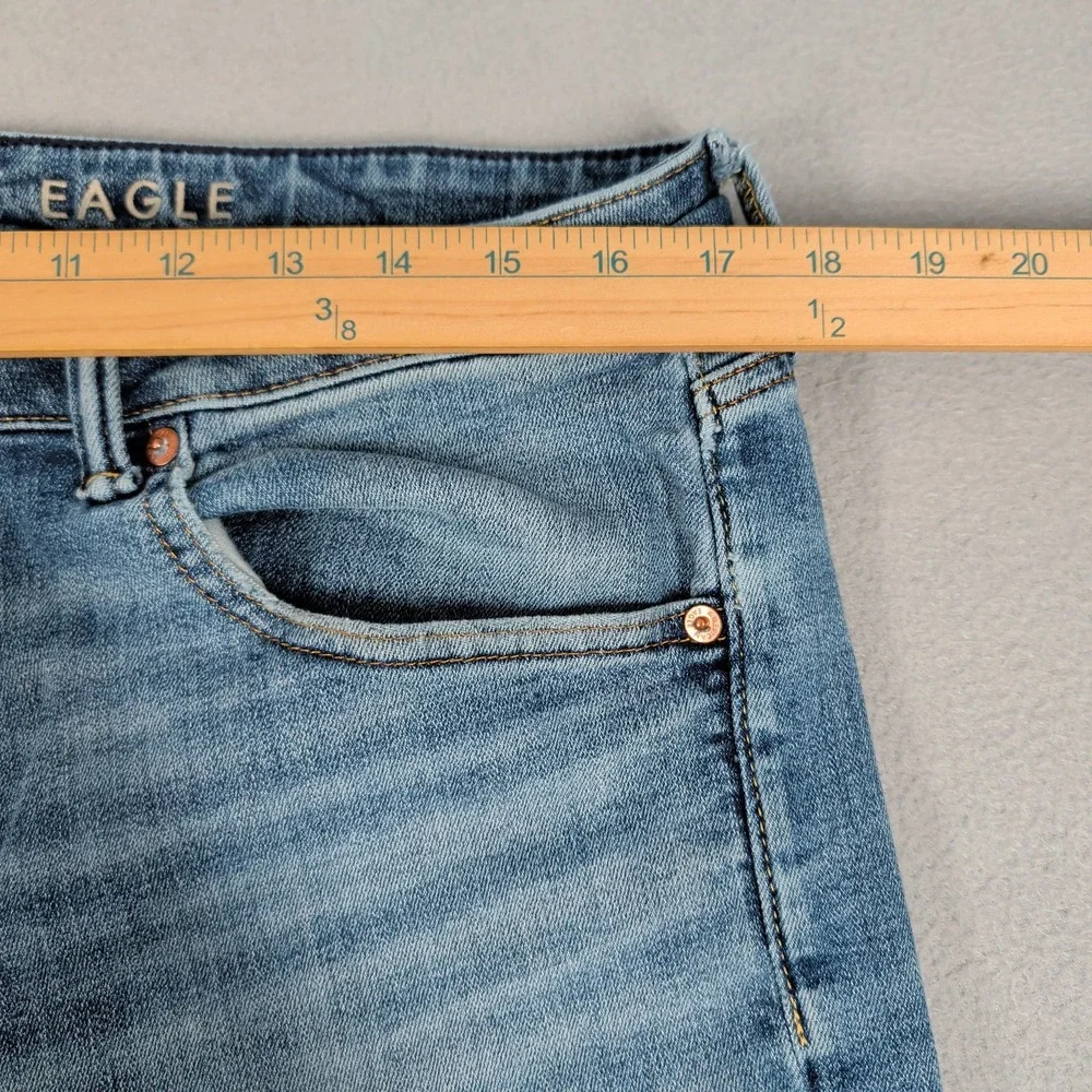 American Eagle Jeans Mens 36x34 Blue Athletic Straight Airflex Temp Tech Denim